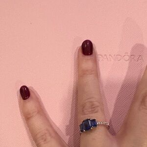 Pandora Silver Ring with Blue Gemstones